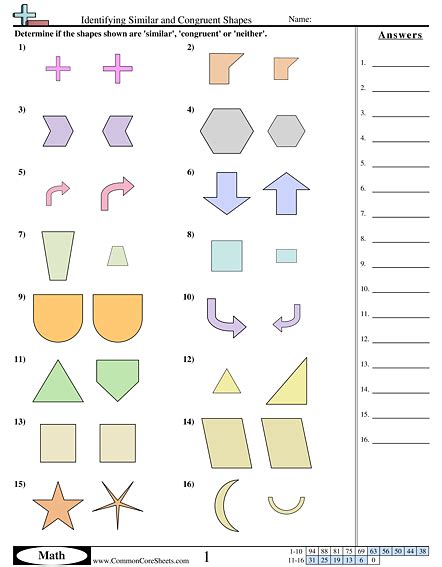 Congruent Polygons Worksheets