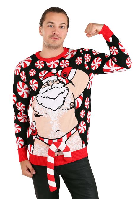 Ugly Christmas Sweater Santa Candy Cane