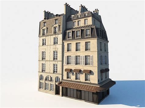 Corner paris building | 3D model | Paris buildings, Building, Model homes