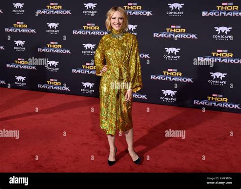 Cate Blanchett arrives at the world premiere of "Thor: Ragnarok" at the El Capitan Theatre on ...