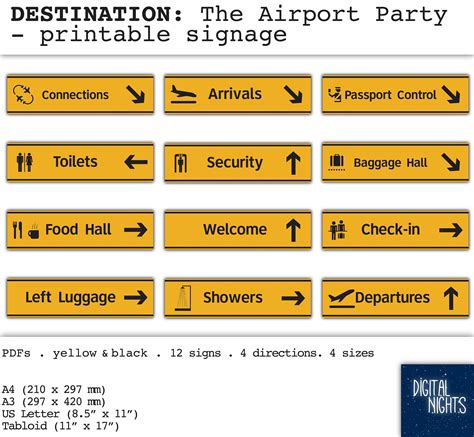 DESTINATIONS: Airport Party Signs - Etsy UK