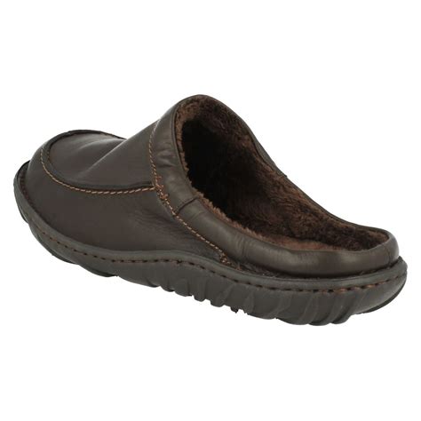 Mens Clarks Kite Vasa Leather Mule Slippers | eBay