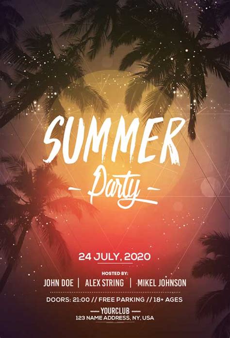 Summer Day Free Club Flyer Template - Free Flyer | FreePSDFlyer