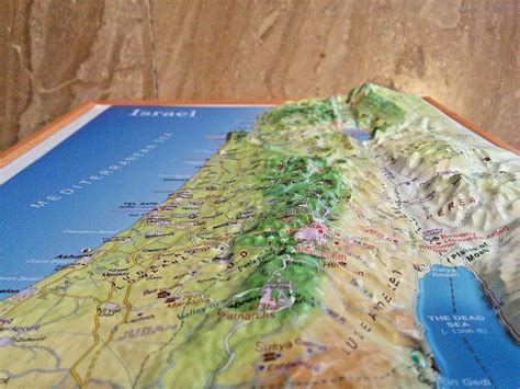 ISRAEL Raised Relief 3D Wall MAP 20" Holy Land Christian Jesus Christ Bible Site | #1913406184