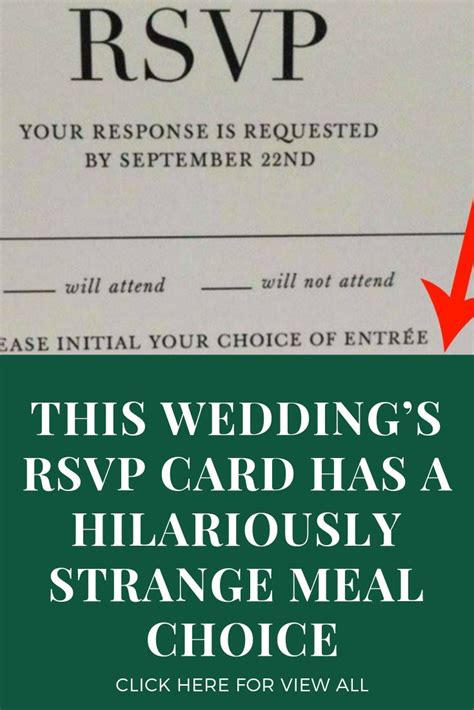 This Wedding’s RSVP Card Has a Hilariously Strange Meal Choice | Rsvp ...