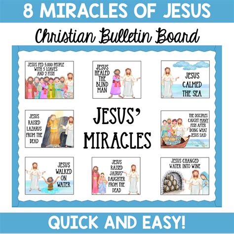 Christian Bulletin Board- Miracles of Jesus Poster - Classful