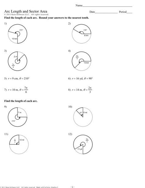 Free sector area worksheet, Download Free sector area worksheet png images, Free Worksheets on ...