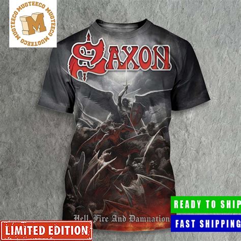 Saxon Hell Fire And Damnation Poster All Over Print Shirt - Mugteeco