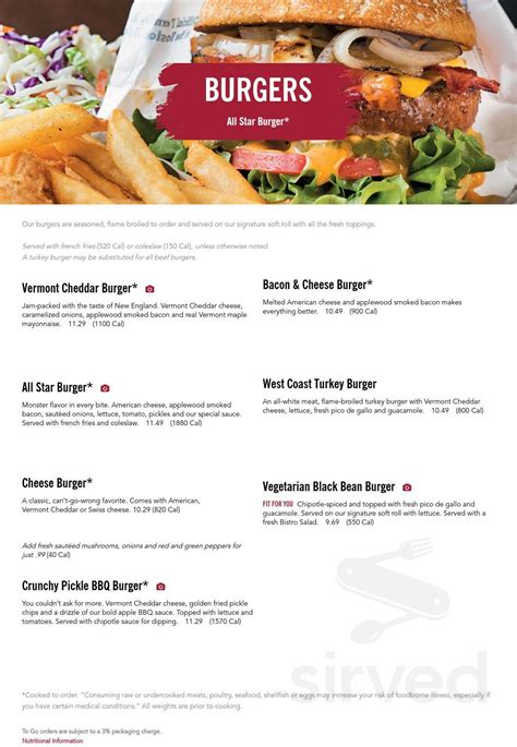 99 Restaurants menu in Plattsburgh, New York, USA