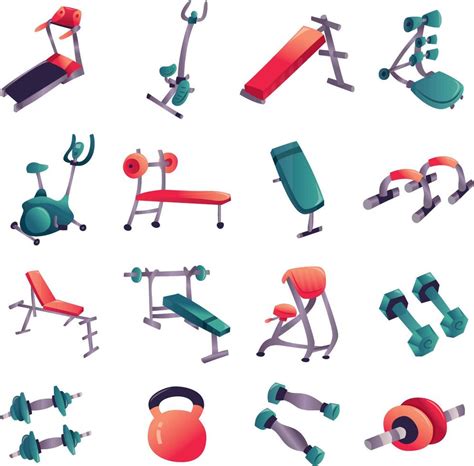 Cartoon Gym Equipment Set 4863102 Vector Art at Vecteezy