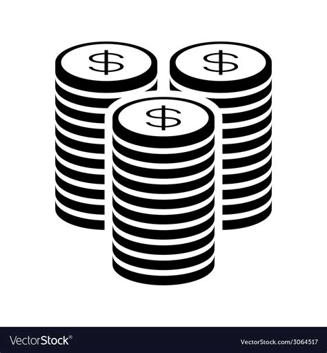 Money coin stack Royalty Free Vector Image - VectorStock