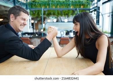 Man Woman Arm Wrestling Competition On Stock Photo 2164832441 ...