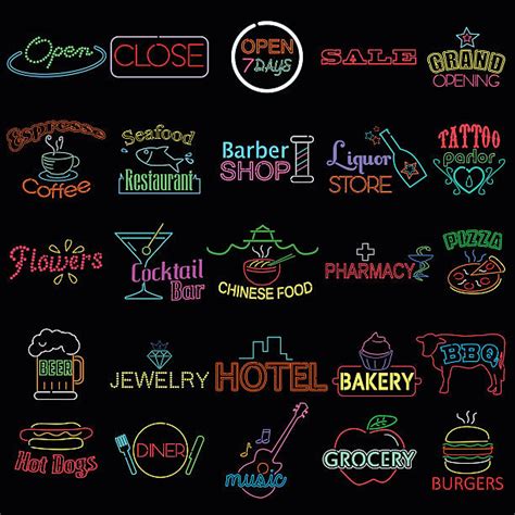 10+ Neon Open Sign White Background Stock Illustrations, Royalty-Free ...