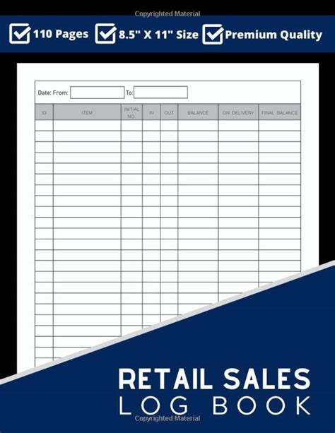 Retail Sales Log Book: Large Inventory Log for Business Stocks and Supplies by RKD Log Books ...