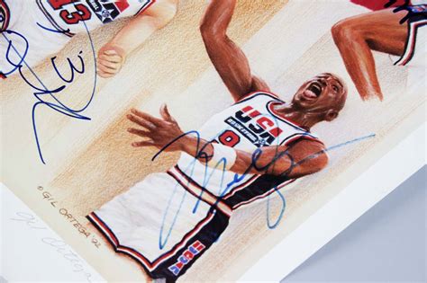 1992 Dream Team I Olympic Basketball Team-Signed Poster 10 Sigs ...