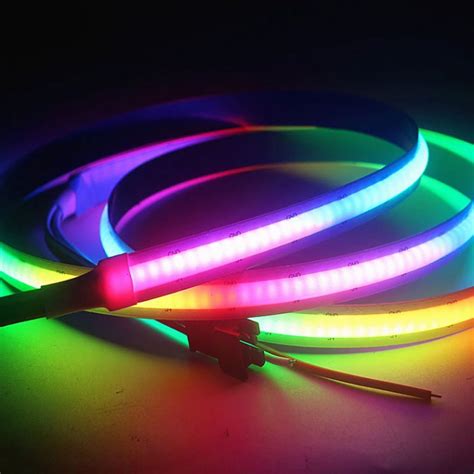 ,1m High Density Digital COB RGB LED Strip Light - 240 LEDs/m - Addressable Color-Chasing COB ...