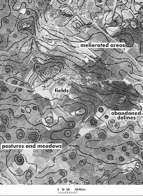 Karst landscape near village Komen Source: National topographic map... | Download Scientific Diagram