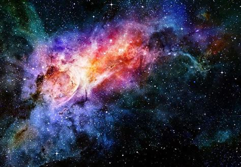 starry deep outer space nebula and galaxy Wall Mural Wallpaper | Canvas ...