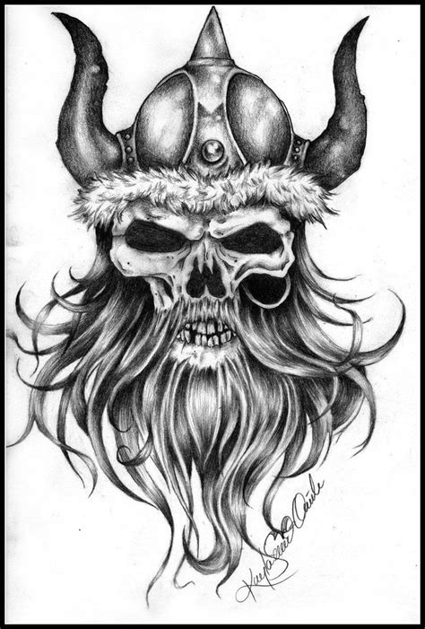 Viking skull design | Tattoo's & Designs | Pinterest | Skull design ...