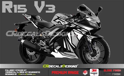 YAMAHA R15 v3 Custom Decals Wrap Stickers RACE Edition Kit – CR Decals Designs