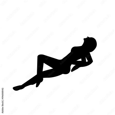 black woman lying down silhouette on white background Stock Vector ...