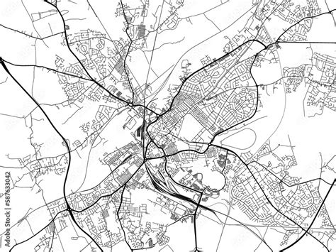 Road map of the city of Doncaster the United Kingdom on a white ...