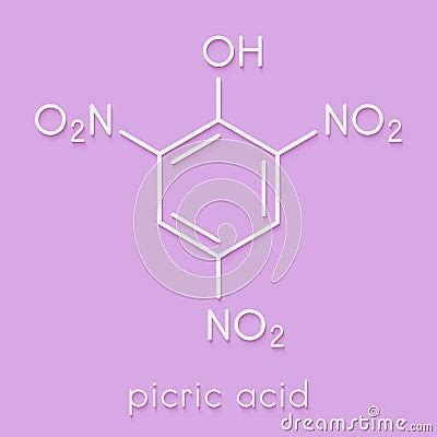 Picric Acid 2,4,6-trinitrophenol Explosive Molecule. Skeletal Formula. Royalty-Free Stock ...