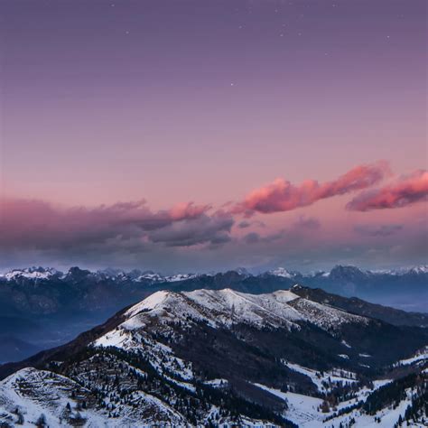 mountains starry sky night snow dolomites italy 4k iPad Pro Wallpapers Free Download