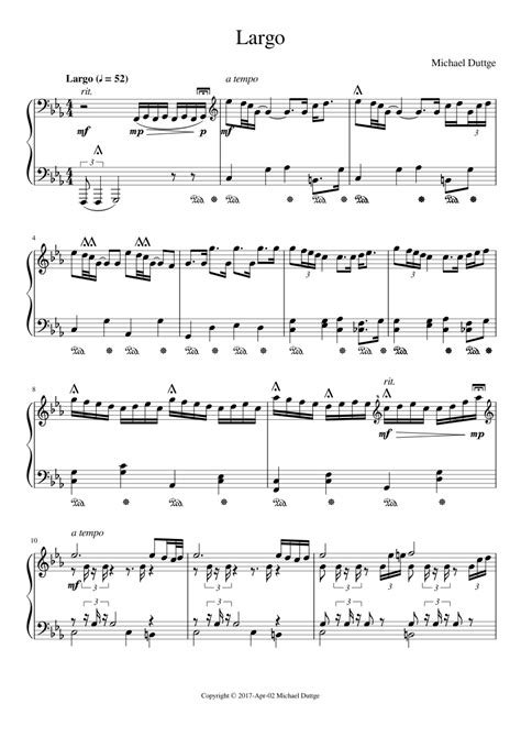 Largo sheet music for Piano download free in PDF or MIDI