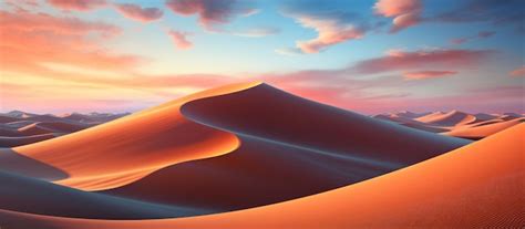 Premium AI Image | Desert dunes at sunset