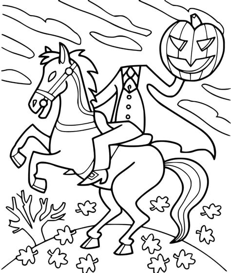 Halloween Headless Horseman 4 Coloring Page - Free Printable Coloring Pages for Kids