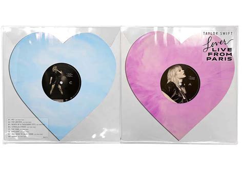 Taylor Swift Lover (Live From Paris) Heart Shaped 2XLP Vinyl Pink & Blue - US