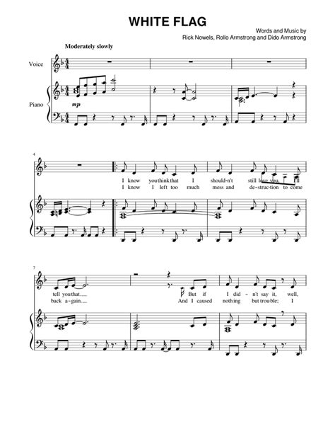 "White Flag" by Dido Sheet music for Piano, Voice | Download free in ...