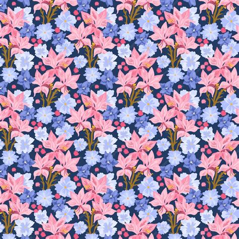 Free Vector | Hand drawn small flowers pattern