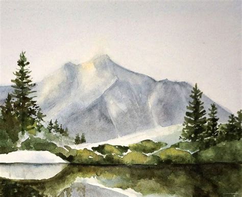 Morning Landscape ORIGINAL Watercolor Painting - Mountains, Forest, Lake, Nature (2019 ...