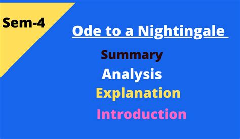 Ode to a Nightingale Summary,Analysis,Explanation