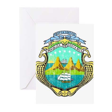 Costa Rica Coat Of Arms Greeting Cards (Pk of 20) by CoatOfArmsartaged