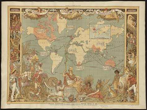 Imperial Federation, map of the world showing the extent of the British Empire in 1886 - Norman ...