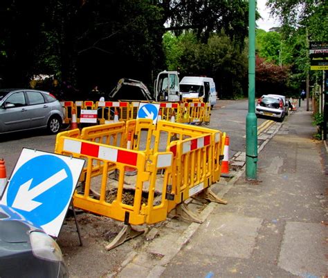 Yellow temporary barriers, Cambridge... © Jaggery :: Geograph Britain and Ireland