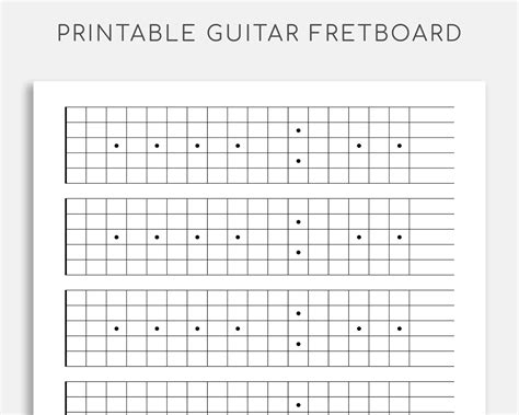 Printable Guitar Neck Diagram. Blank Guitar Fretboard. Blank - Etsy ...