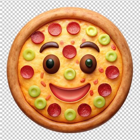 Premium PSD | Pizza face emoji on transparent background