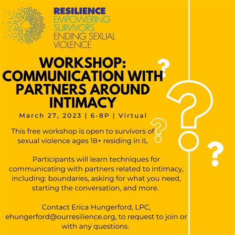 Workshop: Communication with Partners Around Intimacy - Resilience