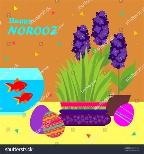 Happy Persian Norooz Card Persian New Stock Vector 182212199 - Shutterstock