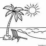 Sunny Tropical Beach Coloring Page  Pagescom sketch template