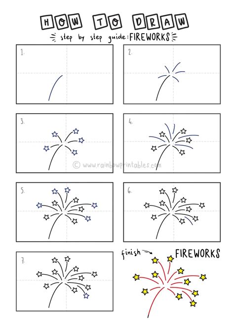 How To Draw Fireworks - Stripe the sparkler and shade between the ...