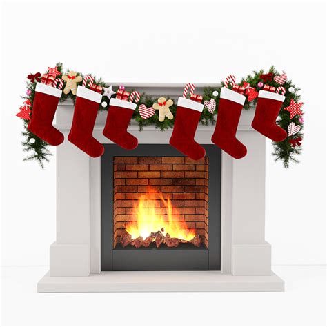 3D model christmas fireplace - TurboSquid 1223345