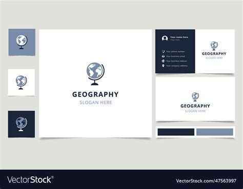 Geography logo design with editable slogan Vector Image