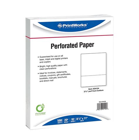 PrintWorks Professional Perforated Paper 8.5 x 11 Inches 500 Sheets Per ...