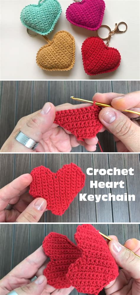 Crochet Heart Keychain Tutorial – Tutorials & More