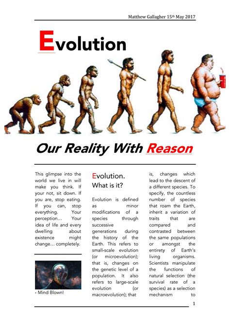 Science Article - Evolution by Matthew Gallagher - Issuu